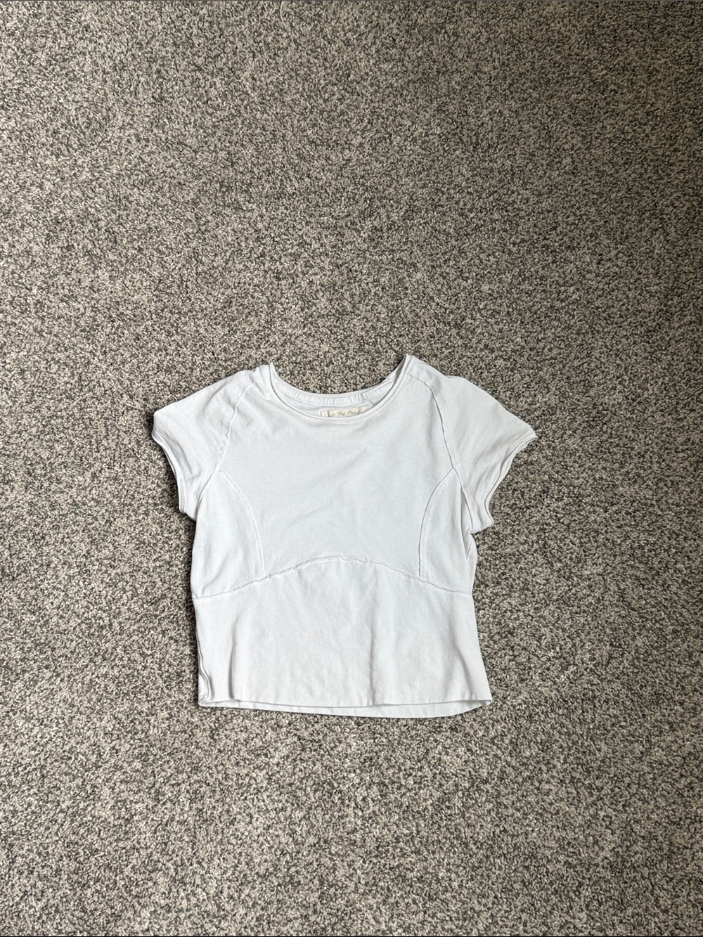 Free People White Short Sleeve Baby Tee